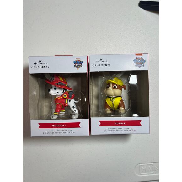 Paw Patrol: The Movie™‎ Hallmark Ornament Bundle Marshall & Rubble New in Box - Picture 4 of 9